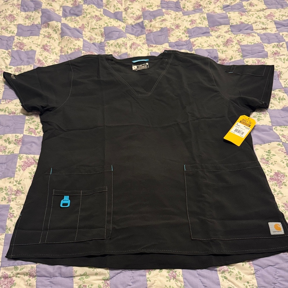 Carhartt Black Scrub Top with Pockets